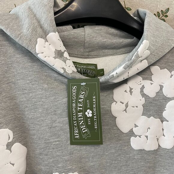 Denim Tears White Full Printed Ring Gray Hooded Sweatshirt - Picture 4 of 6